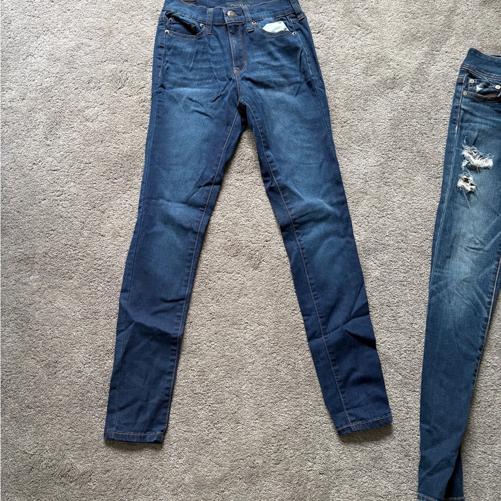 Aeropostale Women's Skinny Jeans - Dark Blue
